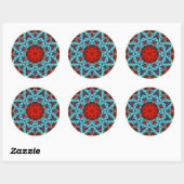 Rond Sticker Red Blue GeoStar (Feuille)