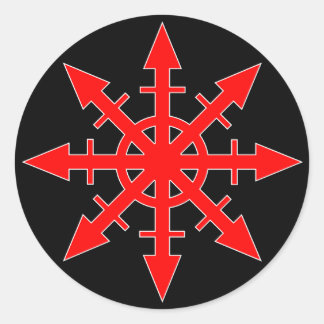 Rond Sticker Red Chaos Star