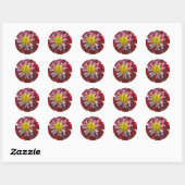 Rond Sticker Red Dahlia (Feuille)