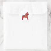 Rond Sticker Red Dala Horse #1 (Sac)