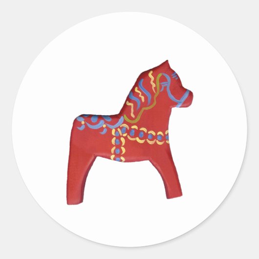 Rond Sticker Red Dala Horse #1 (Devant)
