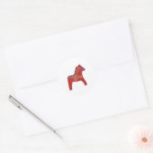 Rond Sticker Red Dala Horse #1 (Enveloppe)