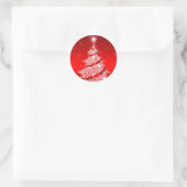 Rond Sticker Red Elegant Christmas Tree (Sac)