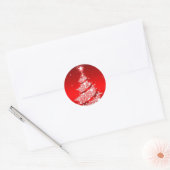 Rond Sticker Red Elegant Christmas Tree (Enveloppe)