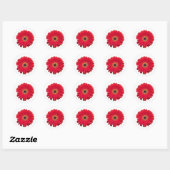 Rond Sticker Red Gerbera (Feuille)
