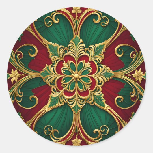 Rond Sticker Red Green Christmas (Devant)