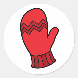 Rond Sticker Red Mitten