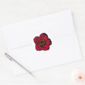 Rond Sticker Red Poppy (Enveloppe)