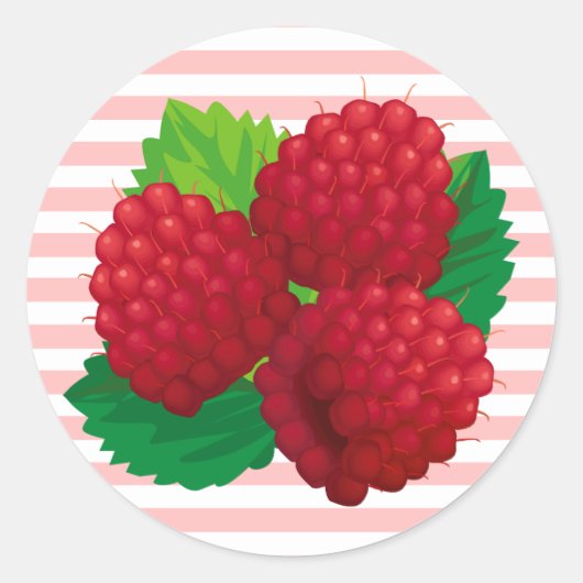 Rond Sticker Red Raspberries (Devant)