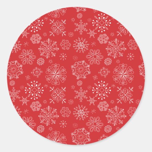Rond Sticker Red Snowflake (Devant)