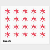 Rond Sticker Red Star (Feuille)