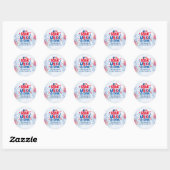 Rond Sticker Red White & Cool Thankyou Party (Feuille)