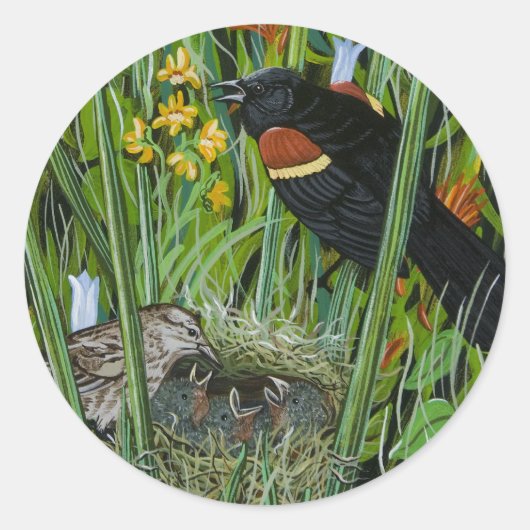 Rond Sticker "Red wing Blackbird" (Devant)