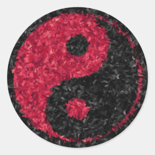 Rond Sticker Red Yin Yang