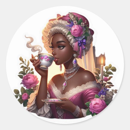 Rond Sticker Regal Tea Garden (Devant)