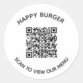 Rond Sticker restaurant de code QR (Devant)