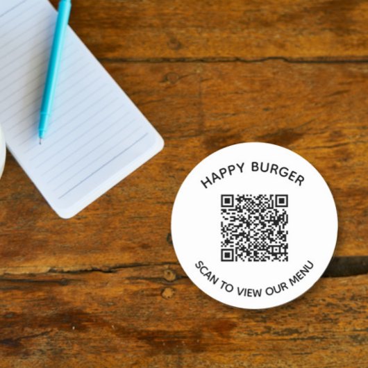 Rond Sticker restaurant de code QR