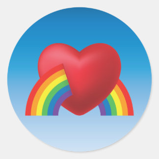 Rond Sticker Retro Puffy Heart et Rainbow des années 80