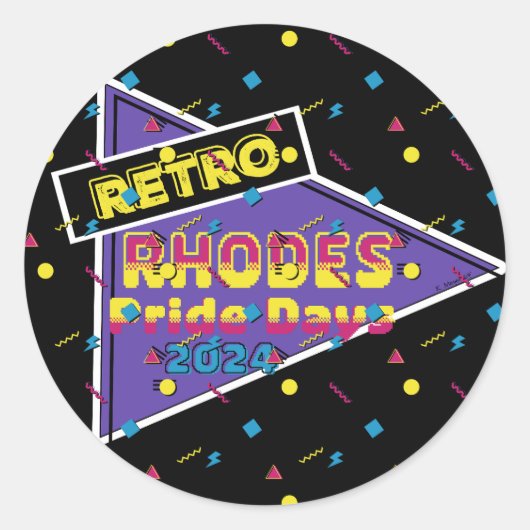 Rond Sticker Retro Rhodes Pride Days 2024 (Devant)
