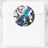 Rond Sticker Retro Rock 'N' Roll Music Me Rocks (Sac)