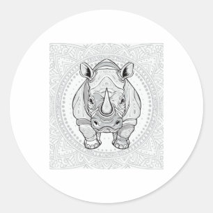 Rond Sticker Rhino fort