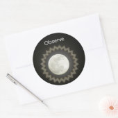 Rond Sticker (rnd) - Lune / Observez (Enveloppe)