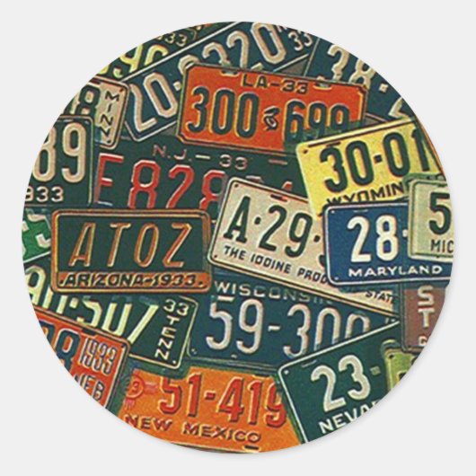 Rond Sticker Road Trips Plates de permis de voyage Plaq (Devant)