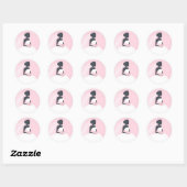 Rond Sticker robe blanche Fête des mariées (Feuille)