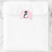 Rond Sticker robe blanche Fête des mariées (Sac)