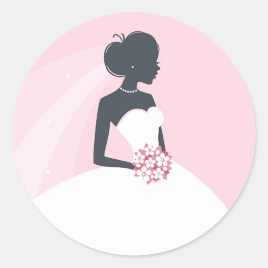 Rond Sticker robe blanche Fête des mariées (Devant)
