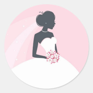 Rond Sticker robe blanche Fête des mariées