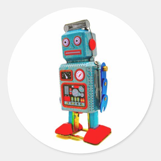 ROND STICKER ROBOT RETRO (Devant)