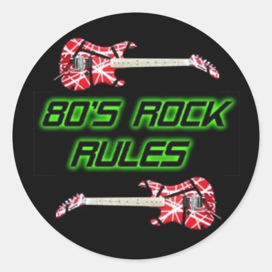 Rond Sticker Rock Rules des années 80 (Devant)