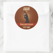 Rond Sticker Rock Star Bar Mitzvah en Brown (Sac)