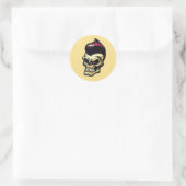 Rond Sticker 'ROCKABILLEMENT SKULL' (Sac)