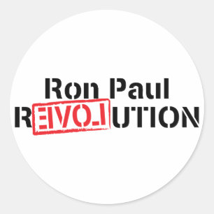 Rond Sticker Ron Paul Revolution Round