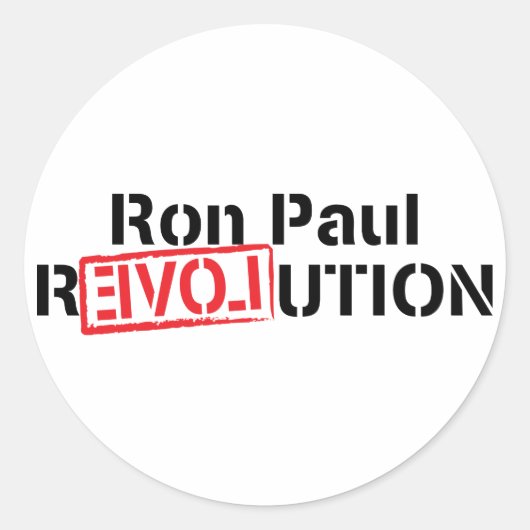 Rond Sticker Ron Paul Revolution Round (Devant)