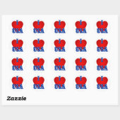 Rond Sticker rond/I Heart USA (Feuille)