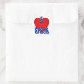 Rond Sticker rond/I Heart USA (Sac)