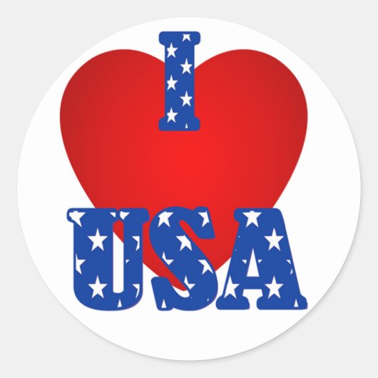 Rond Sticker rond/I Heart USA (Devant)