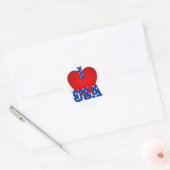 Rond Sticker rond/I Heart USA (Enveloppe)