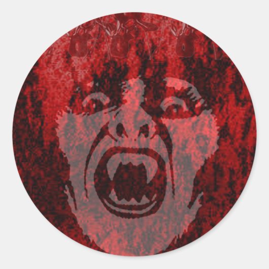 Rond Sticker ronde de Vampire effrayant Lady in Blood (Devant)