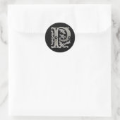 Rond Sticker ronde P initial en argent (Sac)