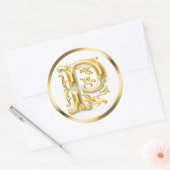 Rond Sticker ronde P initial en or (Enveloppe)