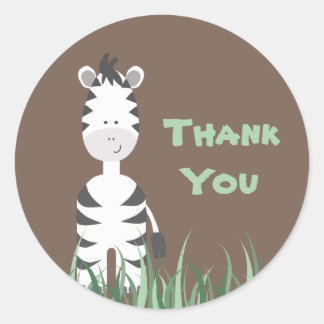 Rond Sticker ronde Zebra Safari