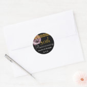 Rond Sticker rose 50e anniversaire (Enveloppe)