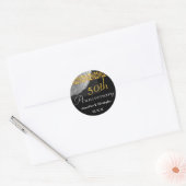 Rond Sticker Rose BLACK BLACK 50e Anniversaire (Enveloppe)