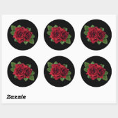 Rond Sticker Rose Black Pearl (Feuille)