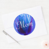 Rond Sticker Rose bleu clair maman (Enveloppe)