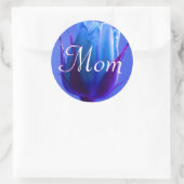 Rond Sticker Rose bleu clair maman (Sac)
